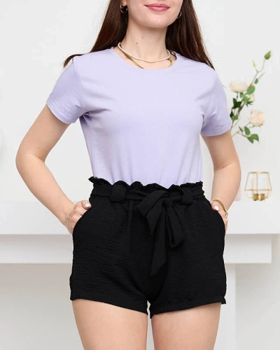 Dámske čierne látkové šortky - Oblečenie