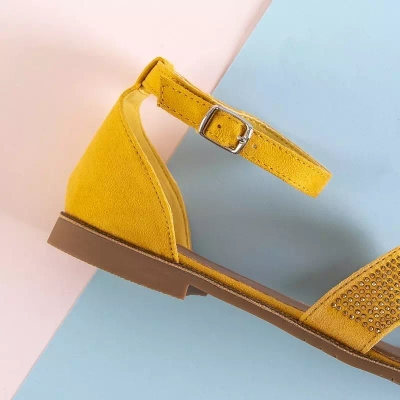 OUTLET Žlté dámske sandále na kubickom zirkóne Motilya - Obuv