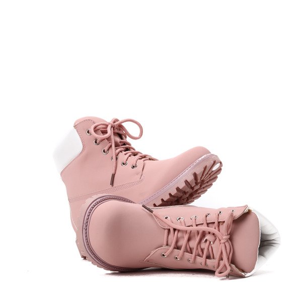 Różowe, ocieplane trapery Dolly- Obuwie
