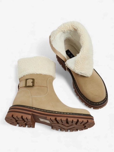 Ženski gležnarji iz eko usnja z ovčjo kožo Merli