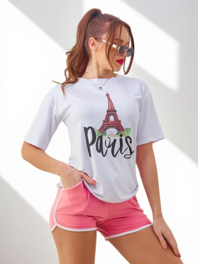 Royalfashion Dámsky športový set s tričkom a šortkami Paris