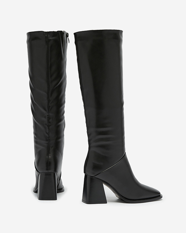 Dámske čižmy pod kolená v čiernej farbe Souve- Footwear