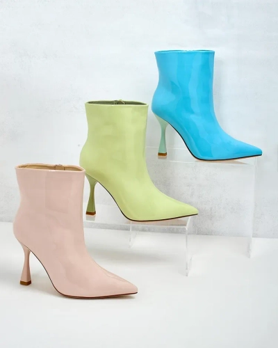 Royalfashion Loori lakované dámske čižmy na podpätku