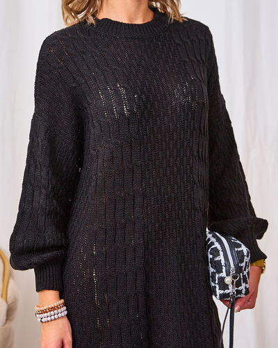 Royalfashion Fuchsiová Dámske dlhé svetrové šaty