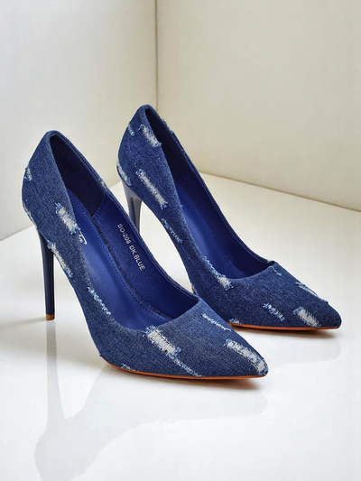 Royalfashion Dámske lodičky na ihlovom podpätku Denim Chic