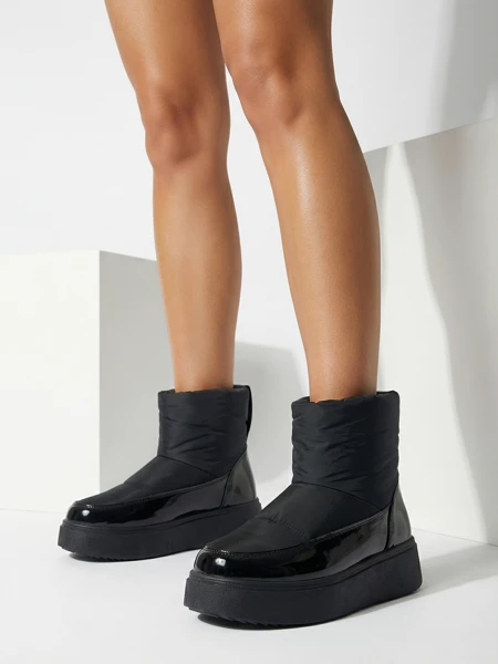 Royalfashion Black Maderta slip-on dámske snehové topánky