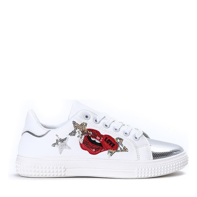 Białe tenisówki z cekinami Aaliyah - Obuwie