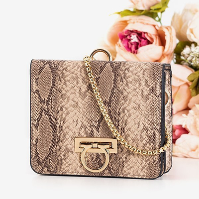 Malá kabelka z hadej kože v béžovej farbe - Kabelky