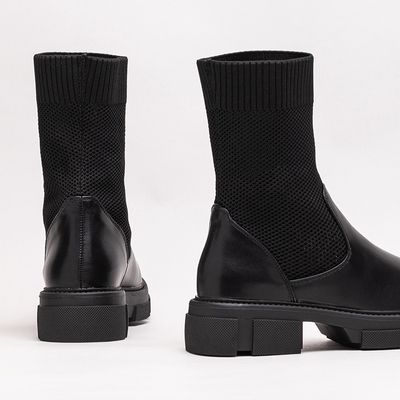 Dámske čierne prelamované členkové čižmy značky Roibu - Shoes