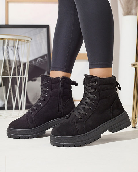 Dámske zateplené trapérky v čiernej farbe Tivica - Obuv