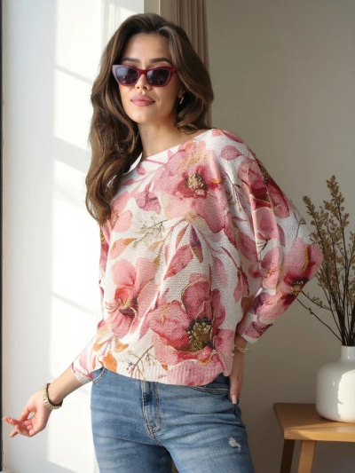 Royalfashion Tenký dámsky sveter s potlačou