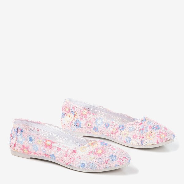 Ružové kvetované dámske baleríny Florensita - Obuv