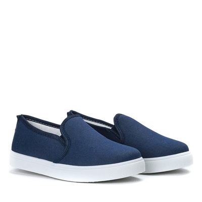 Granatowe trampki slip on Lennon- Obuwie