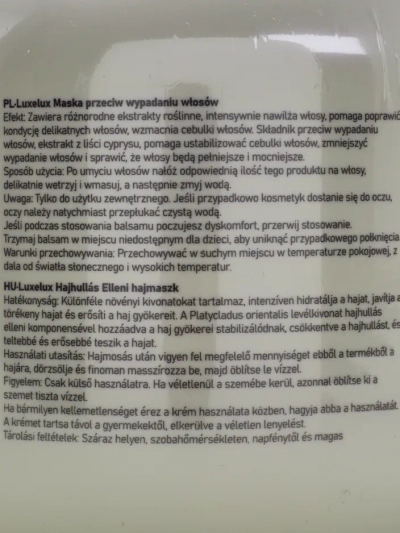 Luxelux maska na vlasy proti vypadávaniu vlasov 800 ml