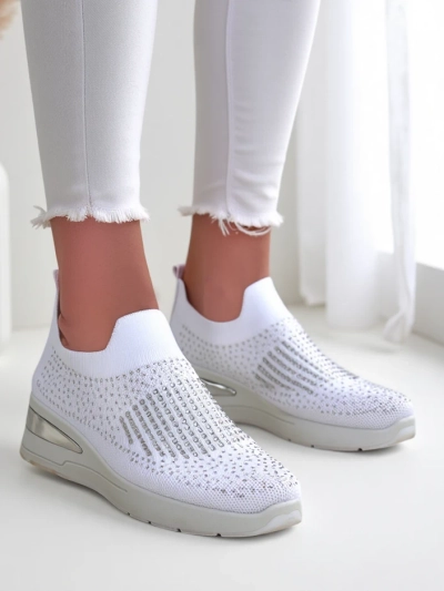Royalfashion Klzné dámske wedge tenisky s rhinestones Qelavise