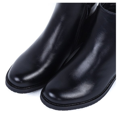 Czarne sztyblety na płaskim obcasie Addison - Obuwie