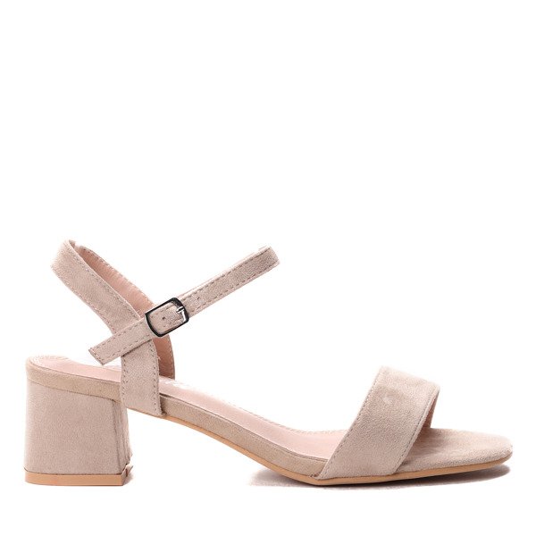 Beżowe sandały na słupku Lotessa - Obuwie