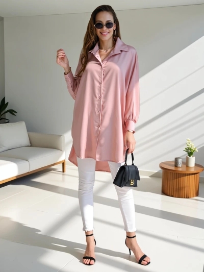 Royalfashion Dlhá oversized košeľa pre ženy