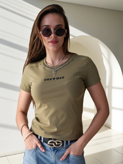 Royalfashion Dámsky bavlnený crop top s nápisom
