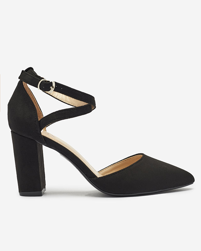 Čierne dámske lodičky na opätku Amagy- Obuv