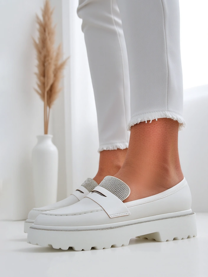 Royalfashion Dámske mokasíny s rhinestones Vinness