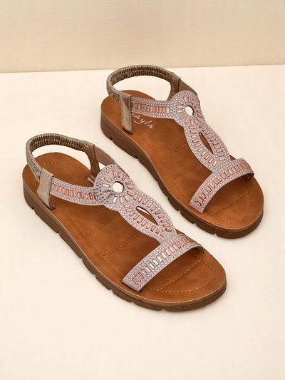 Royalfashion Dámske sandále Ava Shine s ozdobnými remienkami