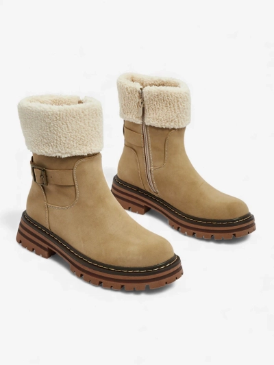 Ženski gležnarji iz eko usnja z ovčjo kožo Merli