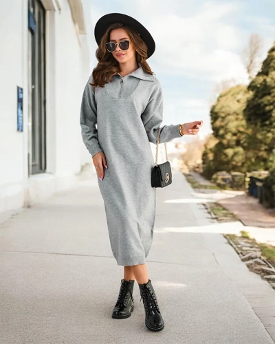 Royalfashion Ženské dlhé svetrové šaty