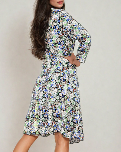Royalfashion Dámske midi vzorované šaty
