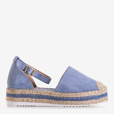 Modré dámske sandále a'la espadrilky na platforme Palira-Shoes
