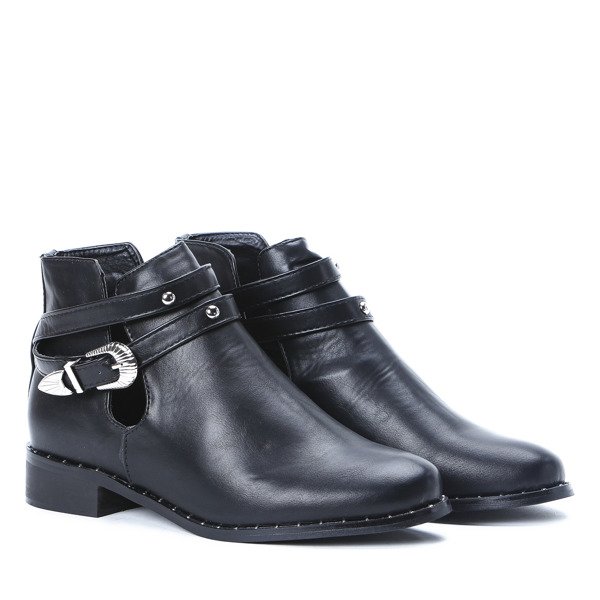 Czarne botki z wycięciami Heather - Obuwie