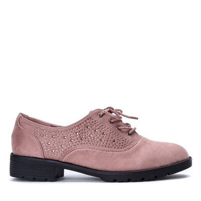 Różowe półbuty z cyrkoniami Ashllea - Obuwie