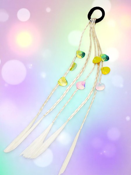 Royalfashion Príčesky v cope na elastickej gumičke s mušľami