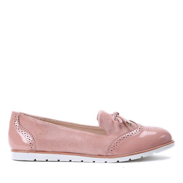Różowe mokasyny z kokardką Julia - Obuwie