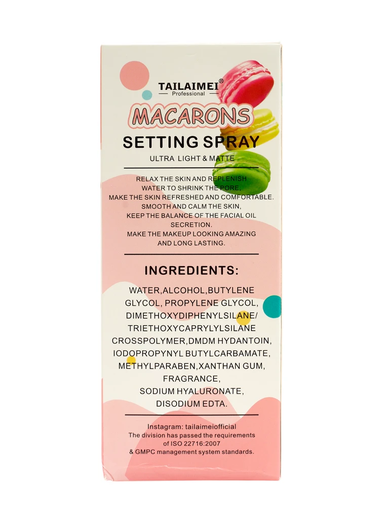 Macarons Makeup Fixing Spray Pink