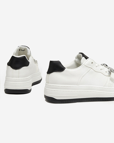 Čiernobiele športové topánky dámske tenisky s retiazkou Nevito - Obuv