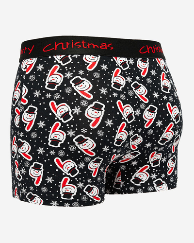 Royalfashion Vianočné čierne pánske boxerky