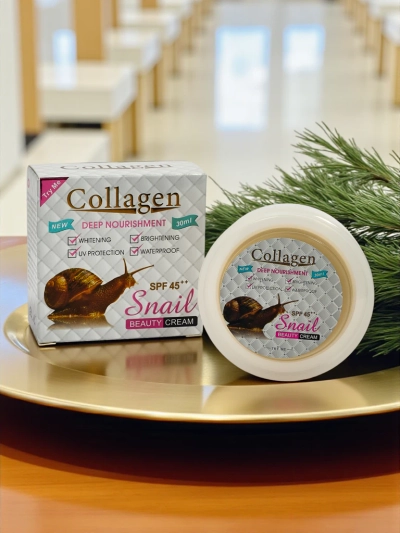 Posvetlitvena krema za obraz s kolagenom in SPF45 - hranilna