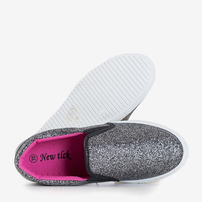 Čierne detské brokátové tenisky Talarina - Obuv