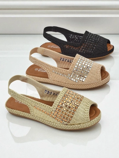 Dámske espadrilky na sandále s kamienkami Belle Sparkle