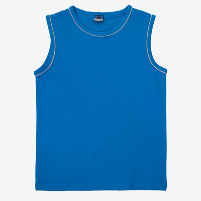 Modré pánske tričko bez rukávov - oblečenie