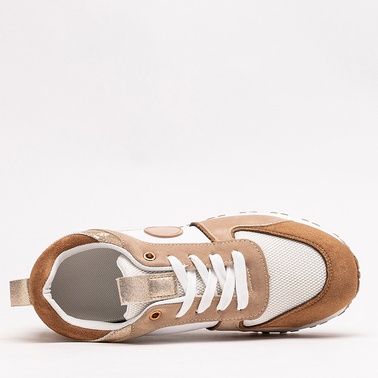 Dámska béžová a hnedá športová obuv s trblietkami Tenetika - Obuv