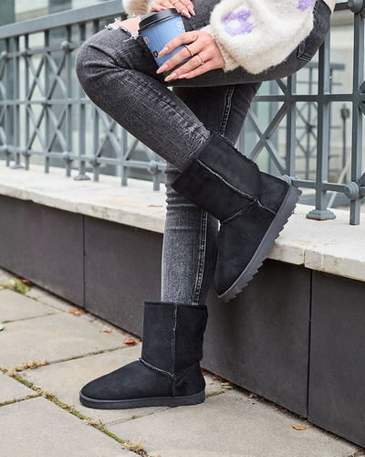 Royalfashion Čierne čižmy a'la snow boots pre ženy Leaner