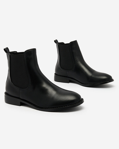 Royalfashion Čierne dámske čižmy a'la sztyblety s ozdobami Ederte