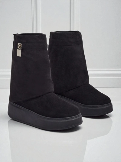 Kratki ženski škornji a'la za sneg z zgornjim delom, ki se zapenja Elizze