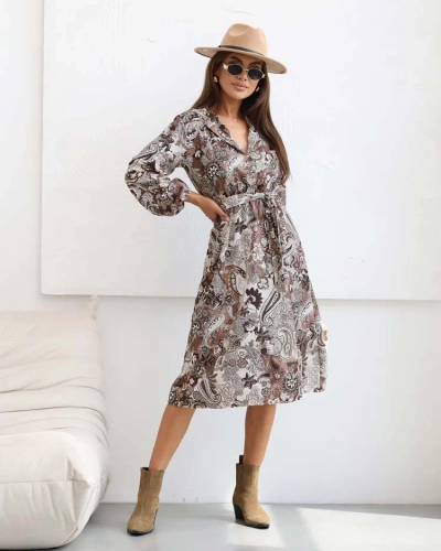 Royalfashion Dámske midi šaty s potlačou