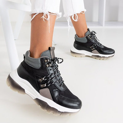 Kirston Black High-Top Trainers - Obuv