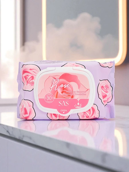 Ružové odličovacie vlhčené obrúsky 30 ks.