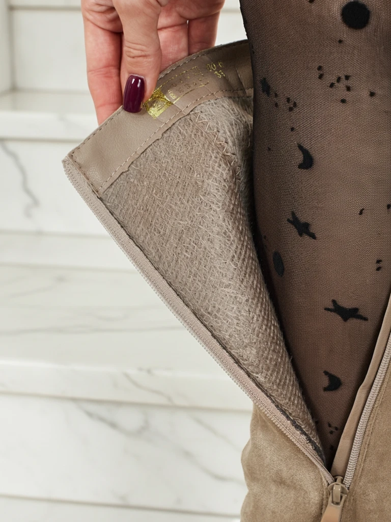 Ženski eko semiš škornji s stebričasto peto Niefio