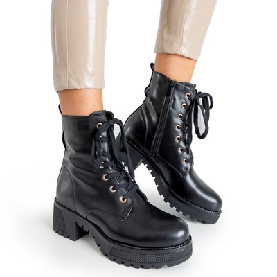 Dámske čierne ekokožené pracovníčky Minna - Obuv